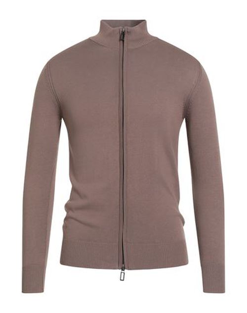 Man Cardigan Light brown Size L Cotton