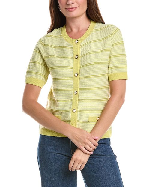 Striped Wool-Blend Cardigan