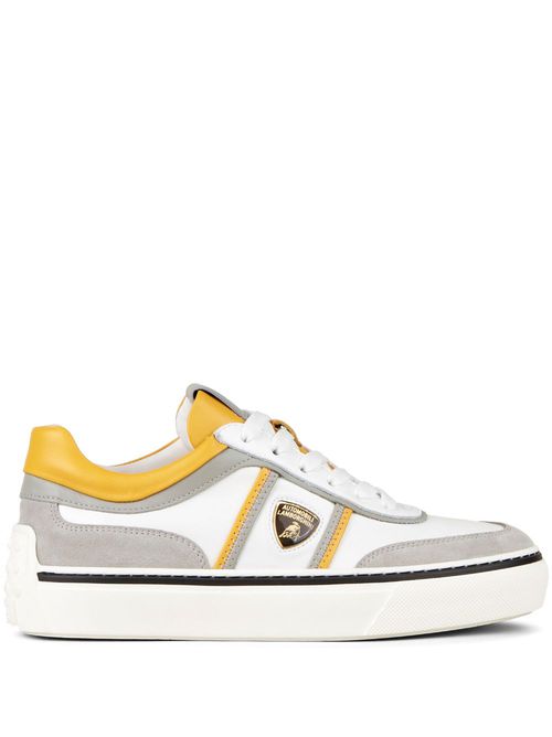 Automobili Lamborghini logo-debossed low-top sneakers - White