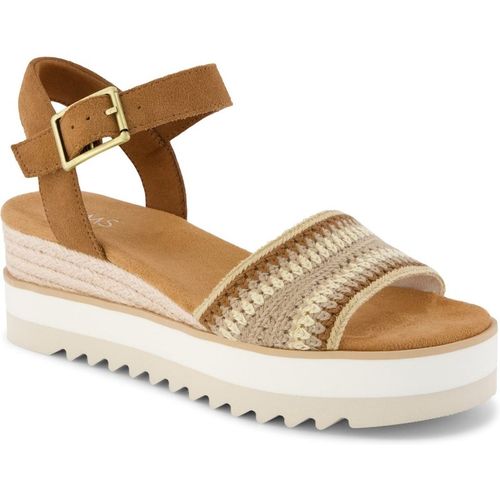 Toms Diana Wedge Leather Women's Dark Beige Sanda