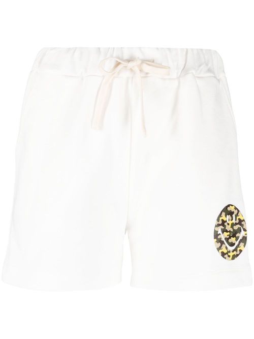Camouflage logo-print drawstring shorts - White