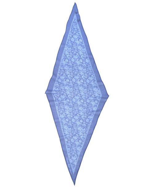 Tonal Floral Small Diamond Scarf - Dark Blue