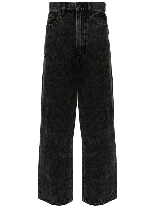 Acid-wash straight-leg jeans - BKX
