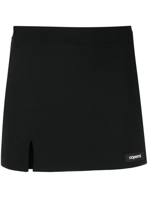 Logo-tag high-waist skort - Black