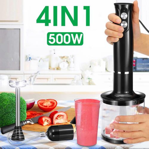 TEMU 4-in-1 Hand Blender Set: Chopper, Slushy Cup, Mixer Parts & Accessories, Includes Stainless Steel Ice Cube Cutter And Hand Mixer