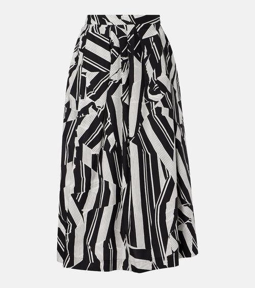 Printed cotton midi skirt