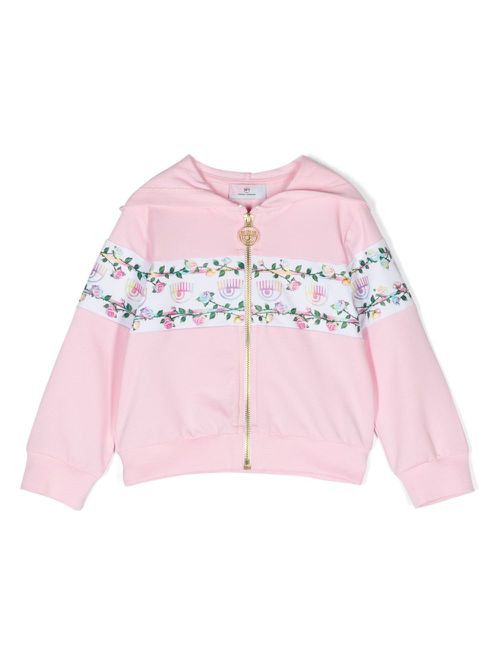 Eyelike-motif hooded jacket - Pink
