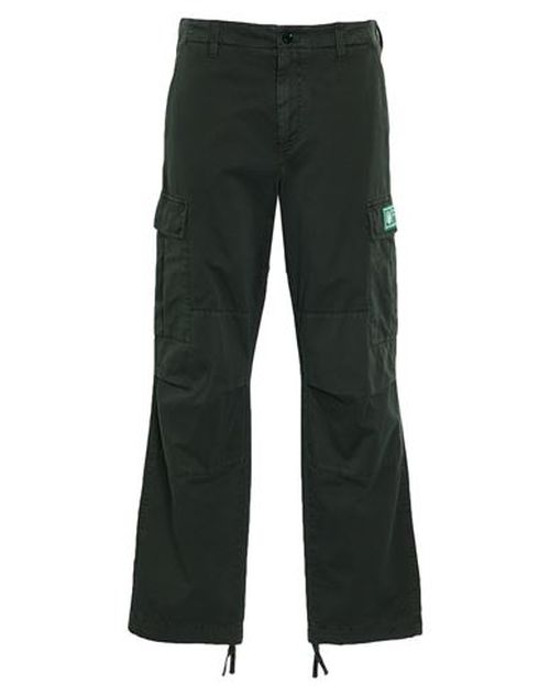 Man Pants Dark green Size 32 Cotton