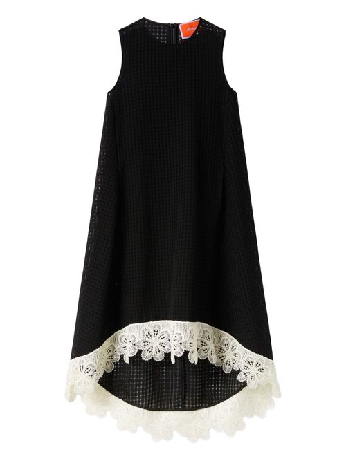 La Scala lace-embroidered sleeveless midi dress - Black