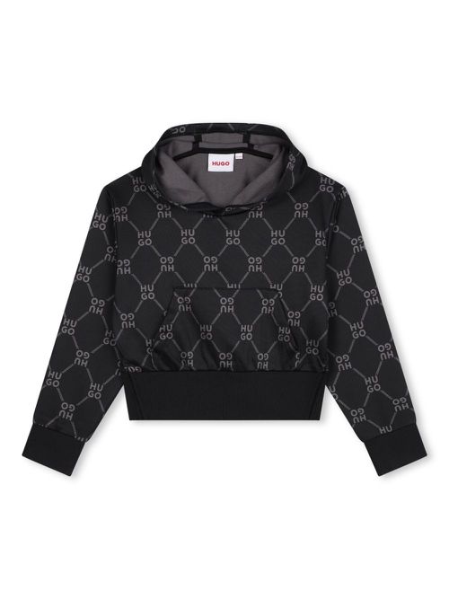 Logo-print hoodie - Black