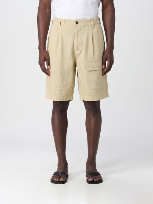 C. P. COMPANY Linen Cargo Shorts with Belt Loops and Multiple Pockets