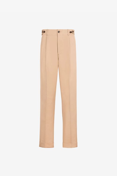 Pleat-detail Straight-leg Trousers