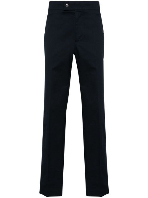 Striped-detail tapered trousers - Blue