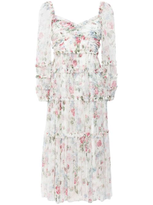 Floral Fantasy midi dress - Neutrals
