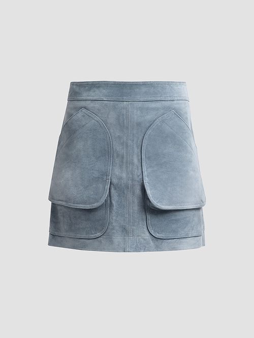 Women's Norwood Suede Mini Skirt - Blue Steel