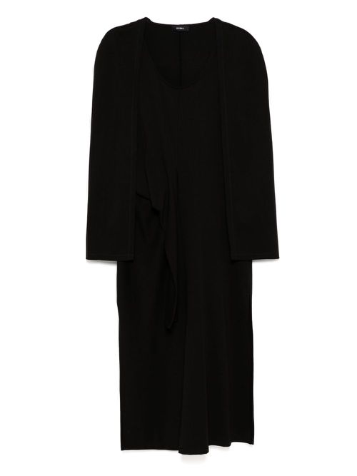 Goen.J ribbed cape dress - Black