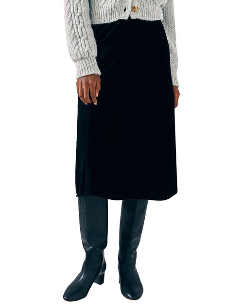 Stretch Silk-Blend Velvet Ina Slip Skirt