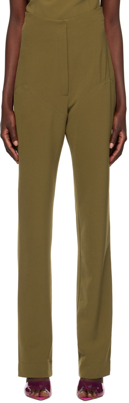 Taupe high-rise slacks