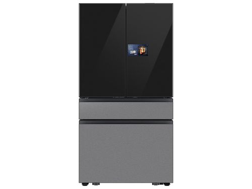 Bespoke 29 cu. ft. 4-Door French Door Refrigerator with AI Home & AI Vision Inside™ in Charcoal Glass / Stainless(RF90F29BECRAA)