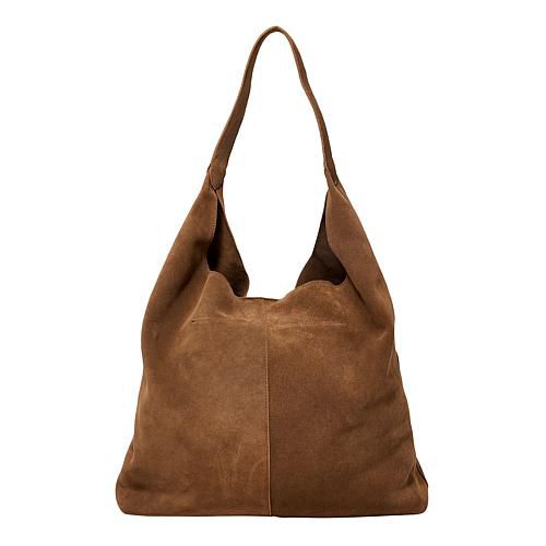 Get the Look Suede Leather Slouch Tote Bag