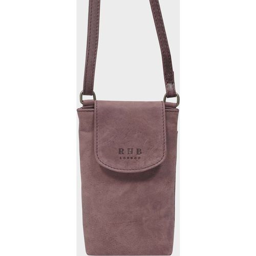 Real Hide Bags Womens 'THEA' Leather Mobile Phone Crossbody Bag - Purple - One