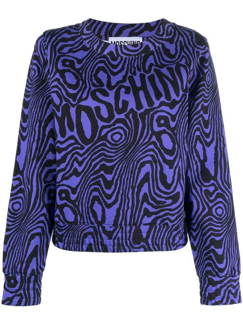Logo-print cotton sweatshirt - Blue