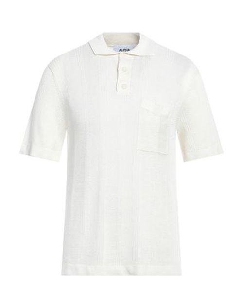 Alpha Studio Man Sweater Ivory Size 36 Linen, Cotton