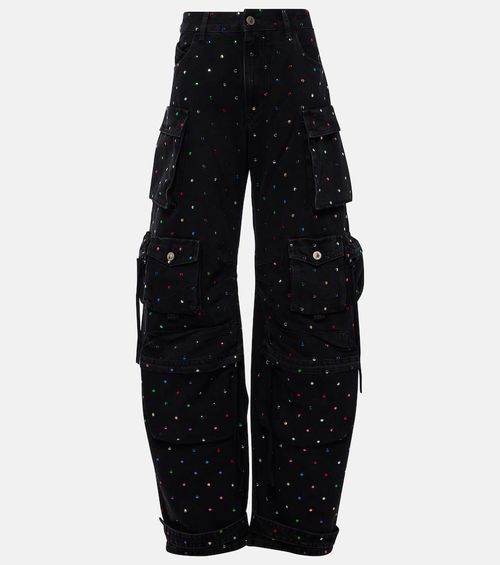 Fern studded mid-rise cargo jeans