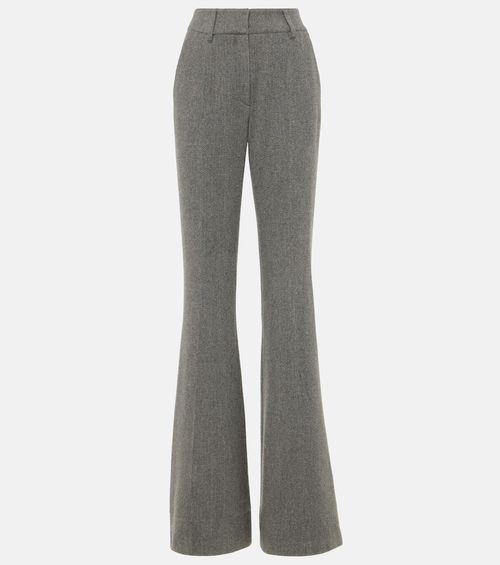 Rhein high-rise wool and cashmere flared pants