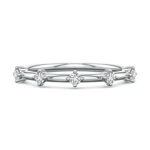 Angara 2 MM Round Diamond Five-Stone Station Ring in Silver