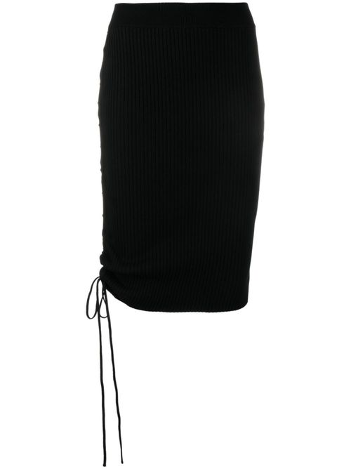 Drawstring-detailed midi skirt - Black