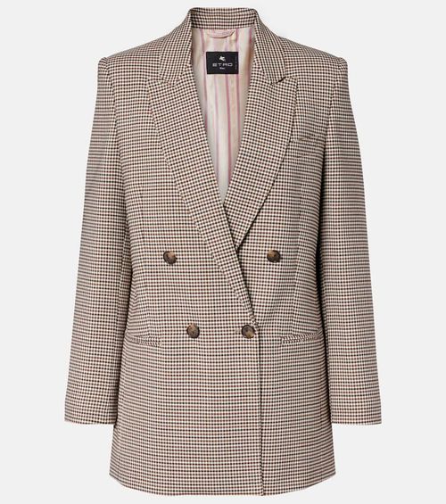 Double-breasted wool-blend blazer