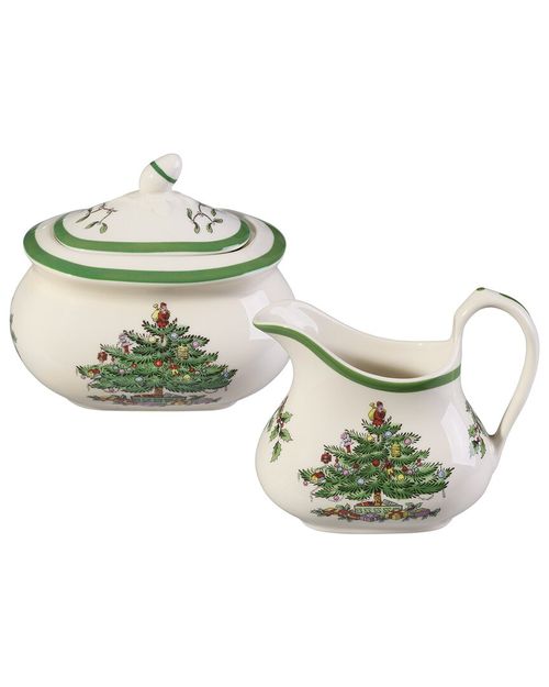 Spode Christmas Tree 3Pc Sugar & Creamer Set