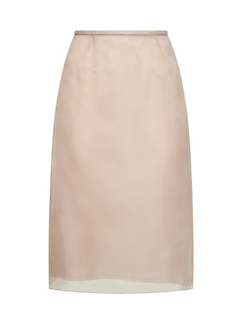 Organza Pencil Skirt — Beige