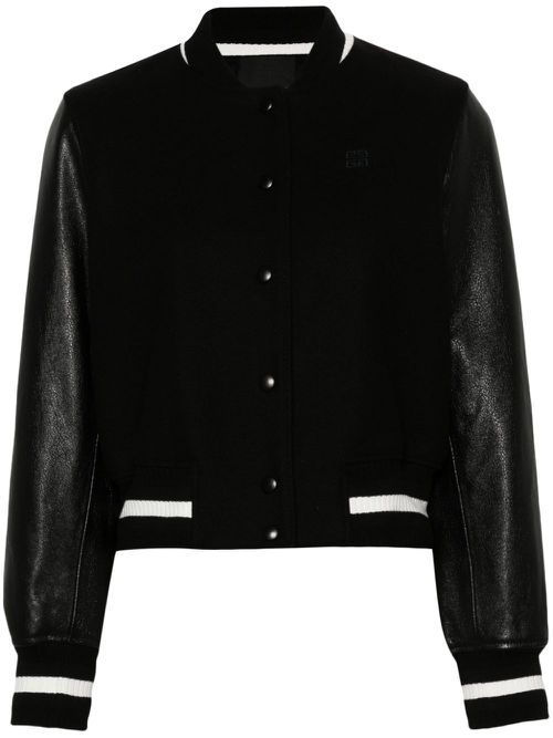 4G-embroidered bomber jacket - Black
