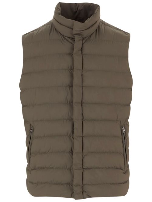Brown Mock Collar Jacket