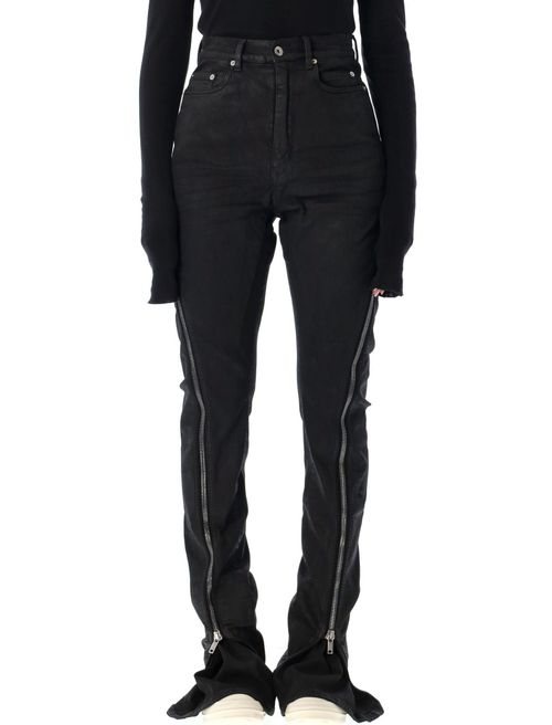 Black Zip-detail Slim-fit Jeans