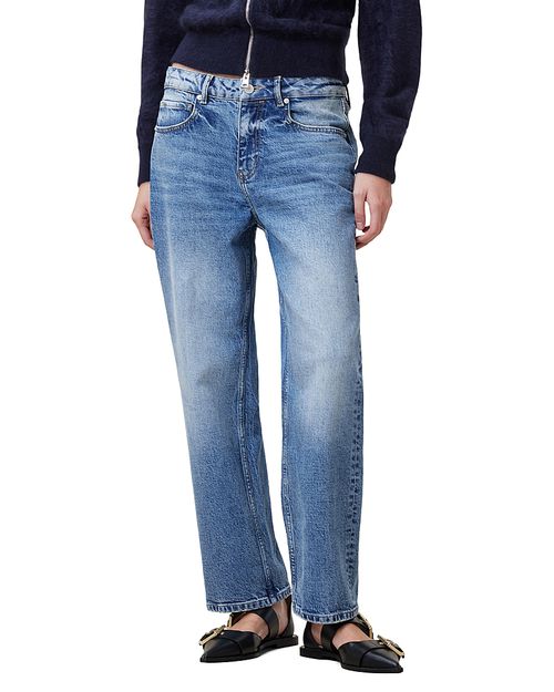 Ida High Rise Straight Jeans in Mid Indigo