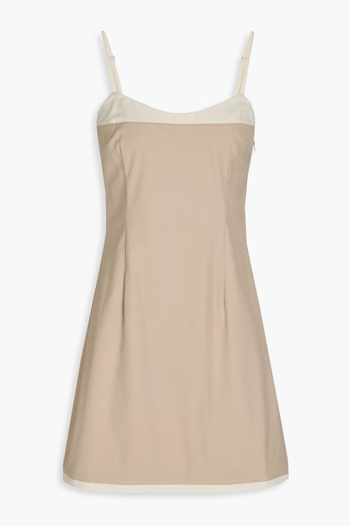 Two-tone twill mini dress