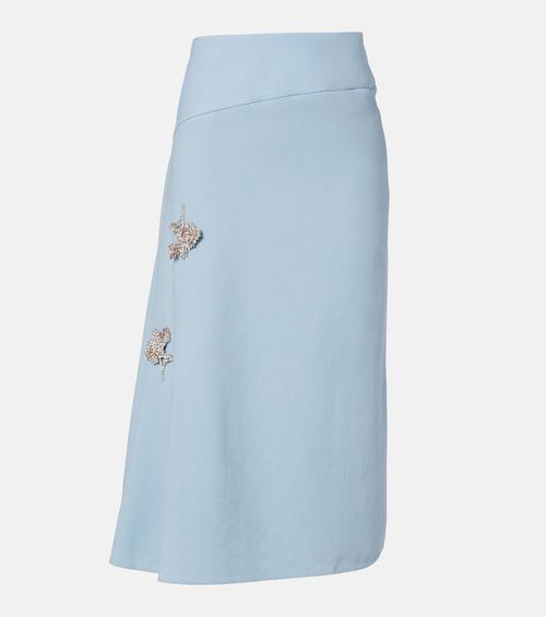 Virgin wool midi skirt