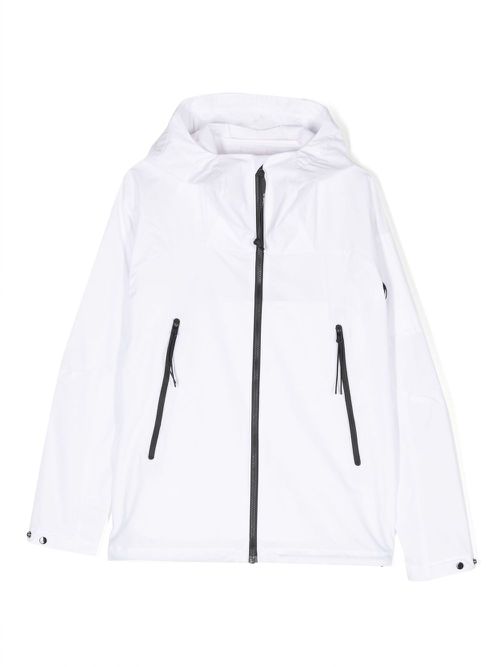 Zip-fastening hooded jacket - White