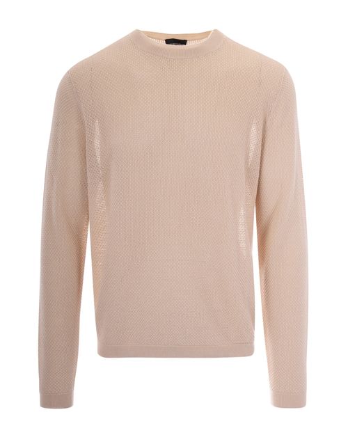 Lyocell-Blend Crew-Neck Sweater — Beige