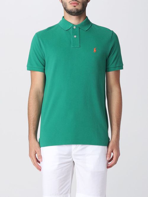 Polo Shirt Men color Grass Green