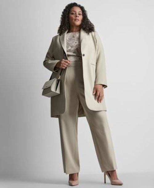 One Button Topper Pull On Elastic Back Pant
