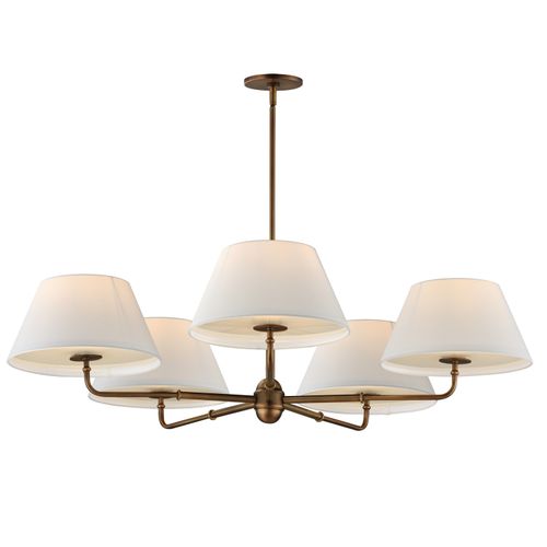 Weathered Brass Chandelier from the Dunbridge Collection