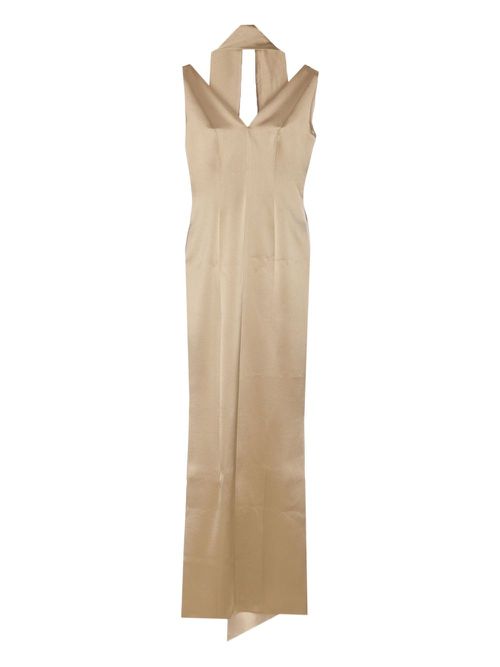 Fely Campo satin maxi dress - Gold