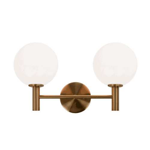 Aged Gold Brass Two Light Wall Sconce from the Cosmo Collection