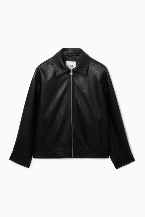 ZIP-UP LEATHER JACKET