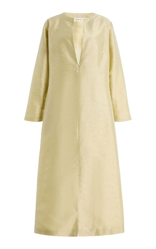 Dupioni Collarless Coat - Moda Operandi