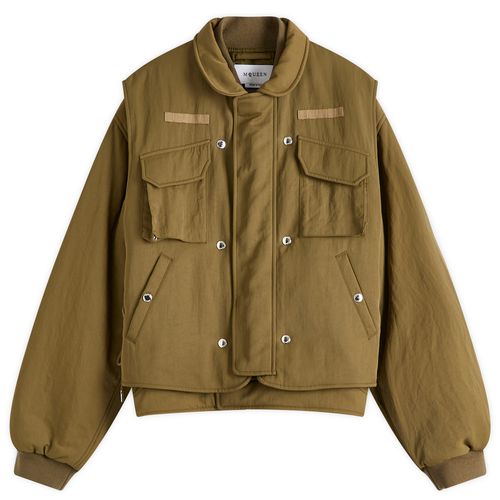 Men's Double Layer Bomber Jacket & Gilet in Olive